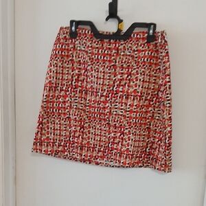 Ann Taylor Multicolor Patterned Mini Skirt